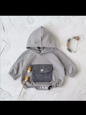 Baby Boy Hoodie Romper Size 12-18 Months